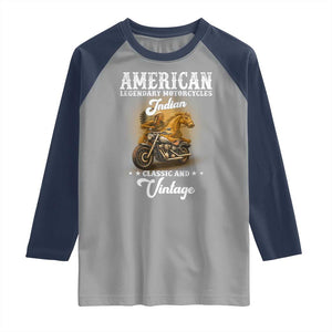 Native American Motorcycle Indian Bikers Club Classic And Vintage Raglan Shirt TS14 Sport Gray Navy Print Your Wear