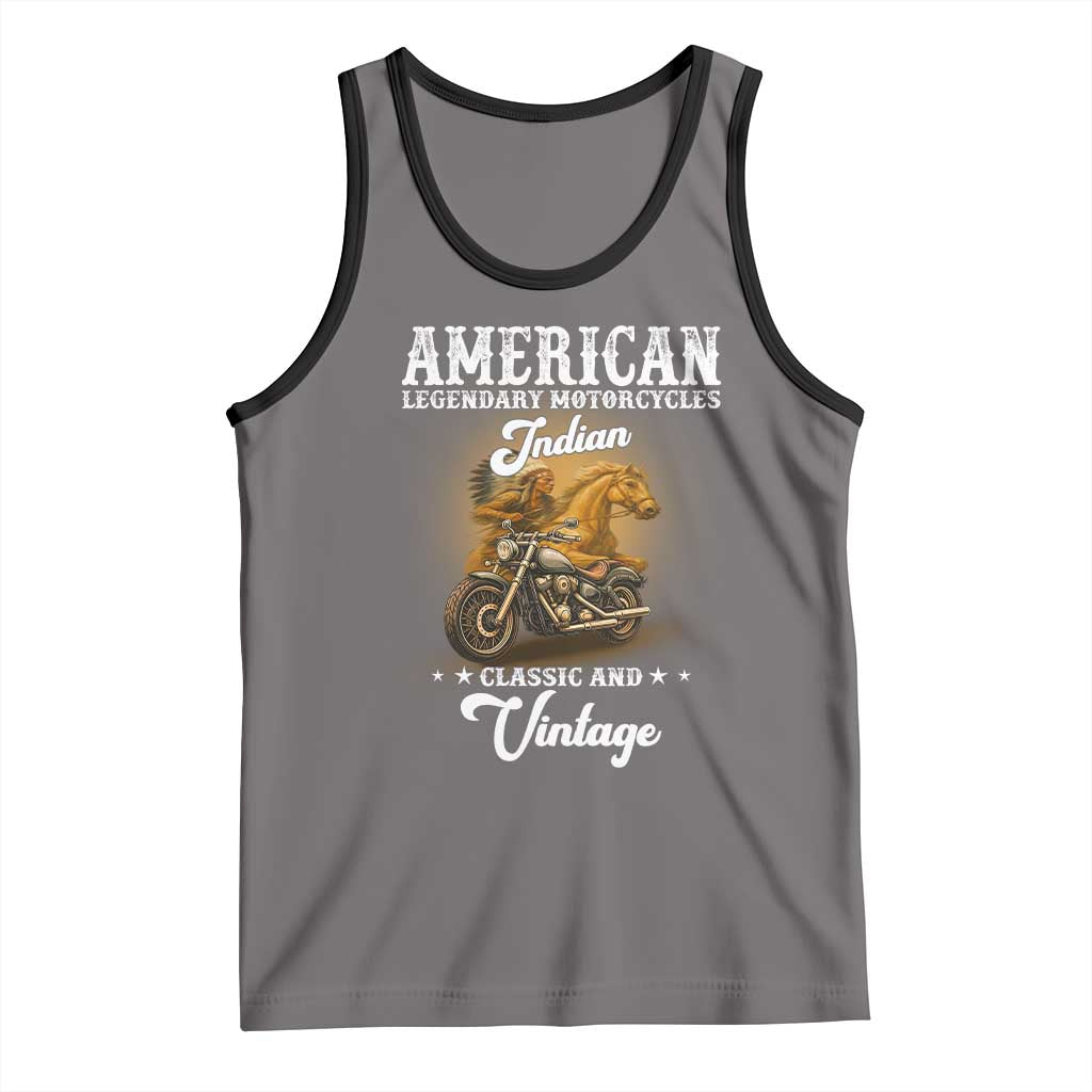 Native American Motorcycle Indian Bikers Club Classic And Vintage Tank Top TS14 Deep Heather Black Print Your Wear