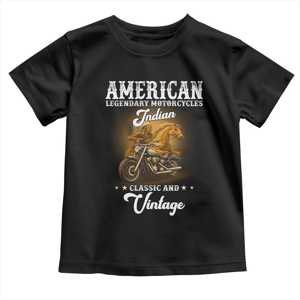 Native American Motorcycle Indian Bikers Club Classic And Vintage Toddler T Shirt TS14 Black Print Your Wear