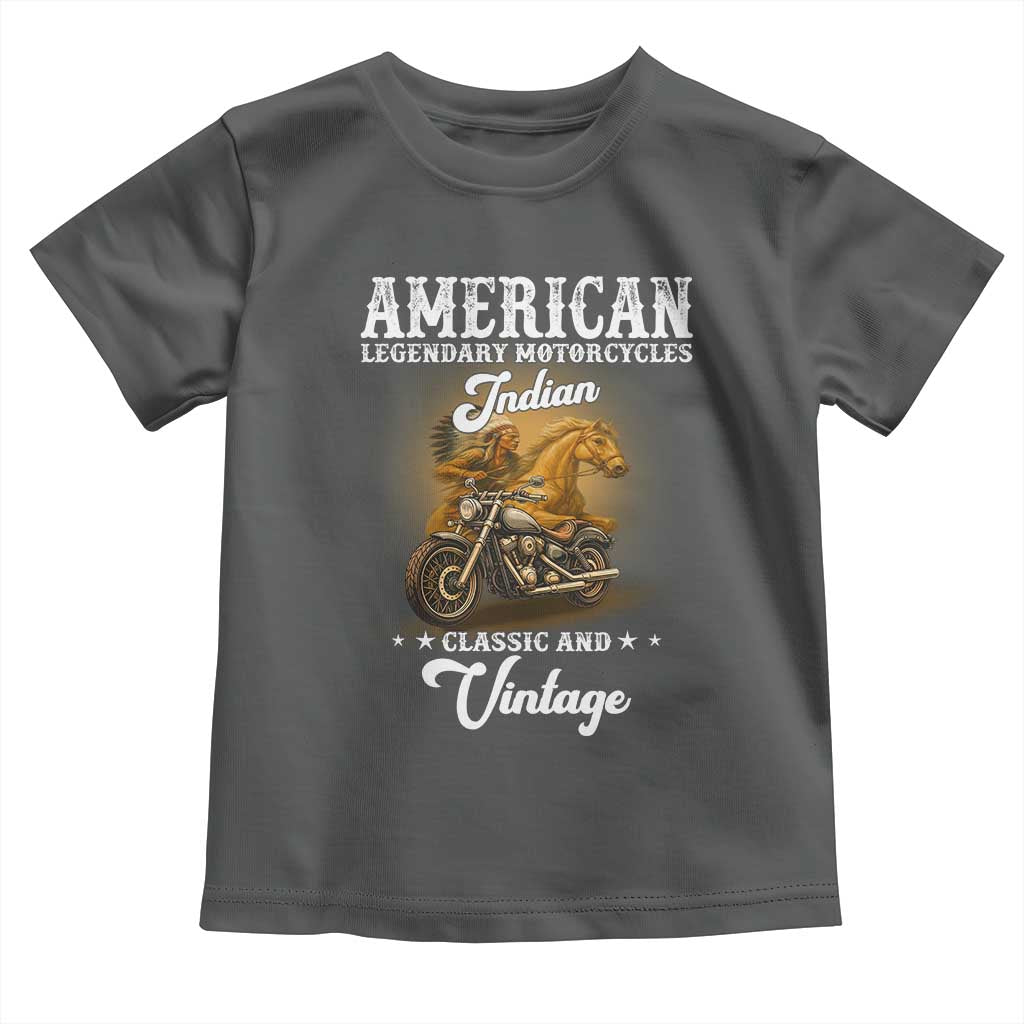 Native American Motorcycle Indian Bikers Club Classic And Vintage Toddler T Shirt TS14 Dark Heather Print Your Wear