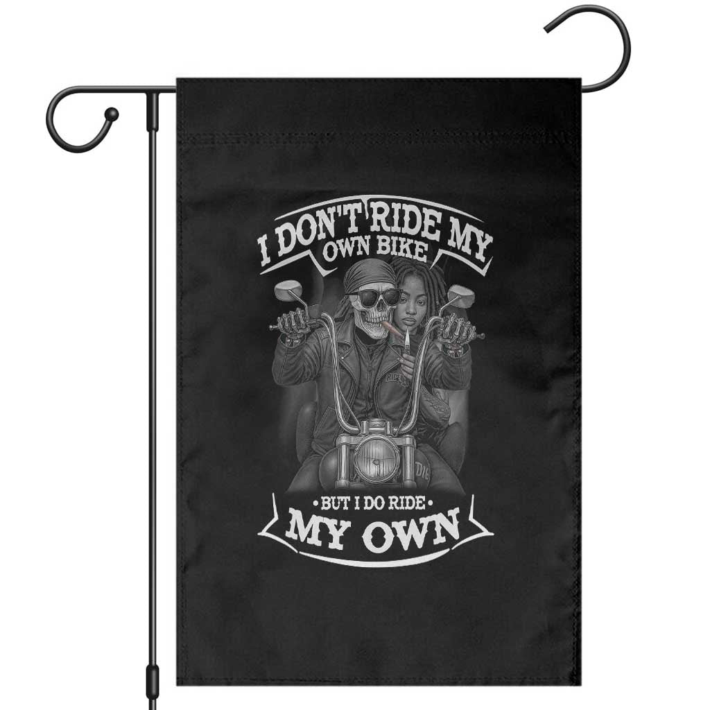 African American Motorcycle Garden Flag Skeleton Biker TS14 Black Print Your Wear
