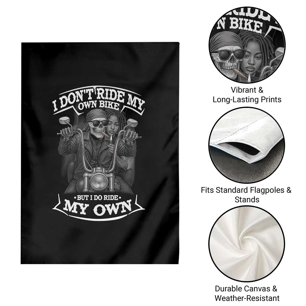 African American Motorcycle Garden Flag Skeleton Biker TS14 Print Your Wear