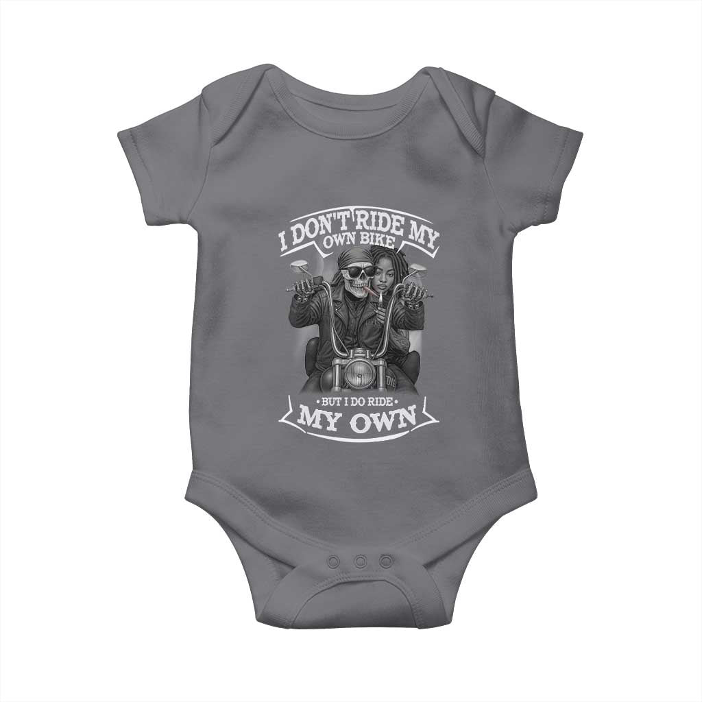 African American Motorcycle Baby Onesie Skeleton Biker TS14 Charcoal Print Your Wear