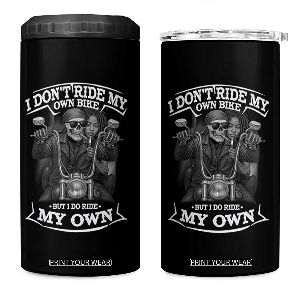 African American Motorcycle 4 in 1 Can Cooler Tumbler Skeleton Biker TS14 One Size: 16 oz Black Print Your Wear
