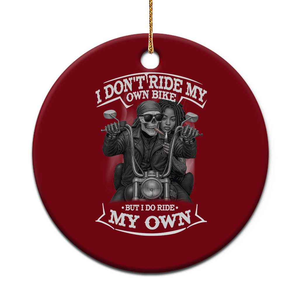 African American Motorcycle Ceramic Ornament Skeleton Biker TS14 1pc Red Print Your Wear