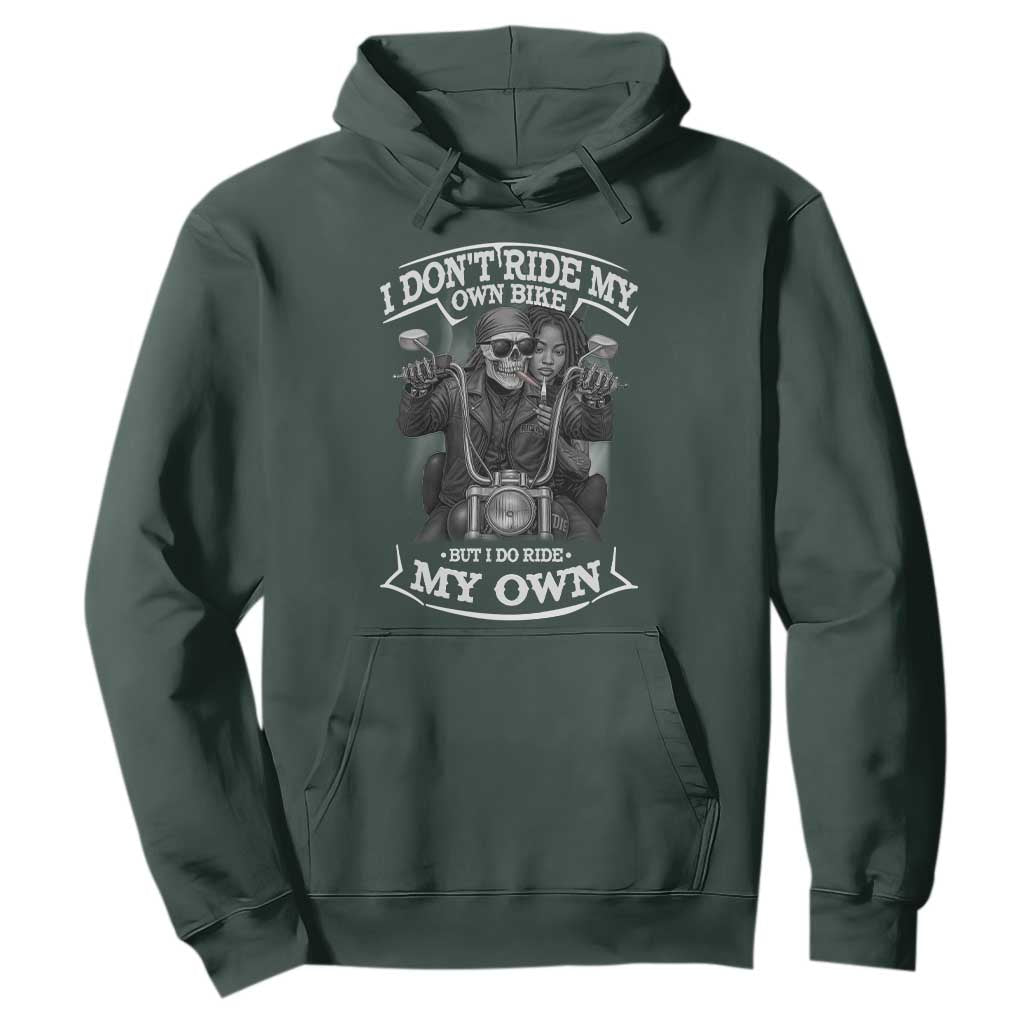 African American Motorcycle Hoodie Skeleton Biker TS14 Dark Forest Green Print Your Wear