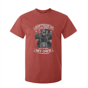 African American Motorcycle T Shirt For Kid Skeleton Biker TS14 Red Print Your Wear