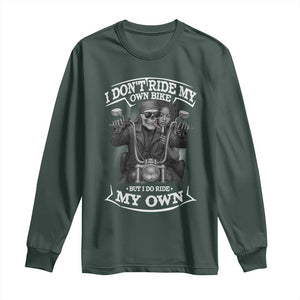 African American Motorcycle Long Sleeve Shirt Skeleton Biker TS14 Dark Forest Green Print Your Wear