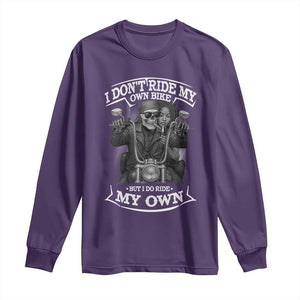 African American Motorcycle Long Sleeve Shirt Skeleton Biker TS14 Purple Print Your Wear