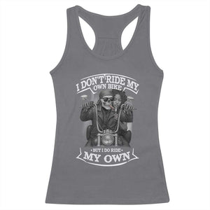 African American Motorcycle Racerback Tank Top Skeleton Biker TS14 Charcoal Print Your Wear