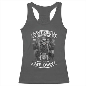 African American Motorcycle Racerback Tank Top Skeleton Biker TS14 Dark Heather Print Your Wear
