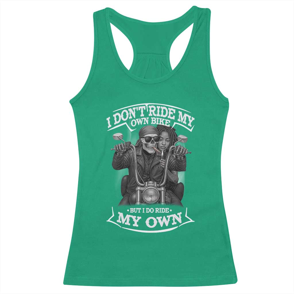 African American Motorcycle Racerback Tank Top Skeleton Biker TS14 Irish Green Print Your Wear