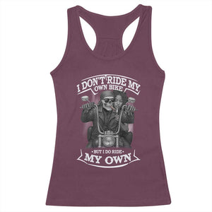African American Motorcycle Racerback Tank Top Skeleton Biker TS14 Maroon Print Your Wear