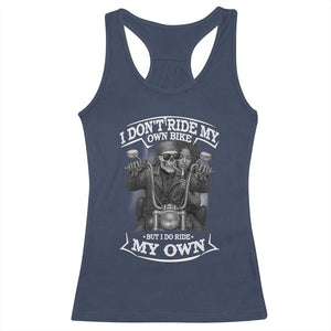 African American Motorcycle Racerback Tank Top Skeleton Biker TS14 Navy Print Your Wear