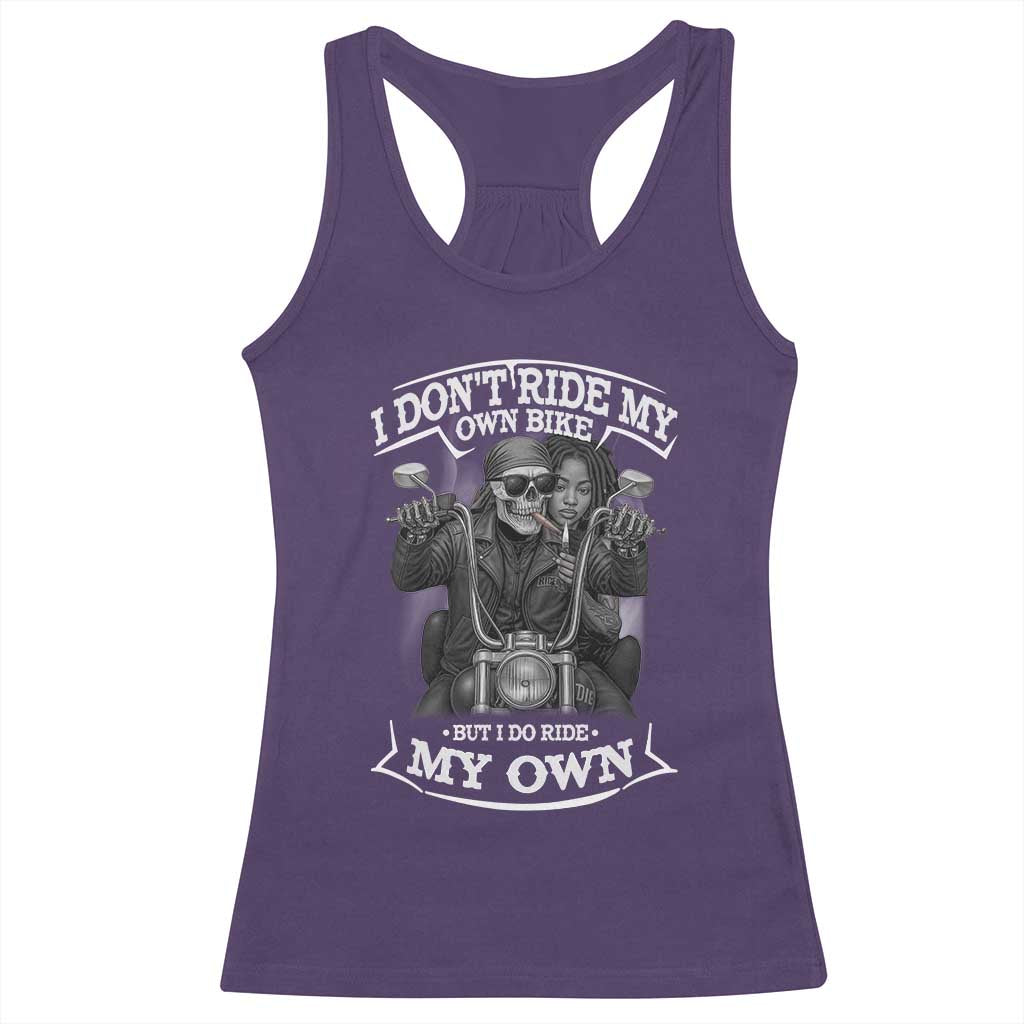 African American Motorcycle Racerback Tank Top Skeleton Biker TS14 Purple Print Your Wear