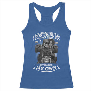 African American Motorcycle Racerback Tank Top Skeleton Biker TS14 Royal Blue Print Your Wear