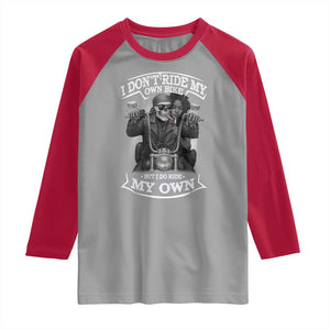 African American Motorcycle Raglan Shirt Skeleton Biker TS14 Sport Gray Red Print Your Wear