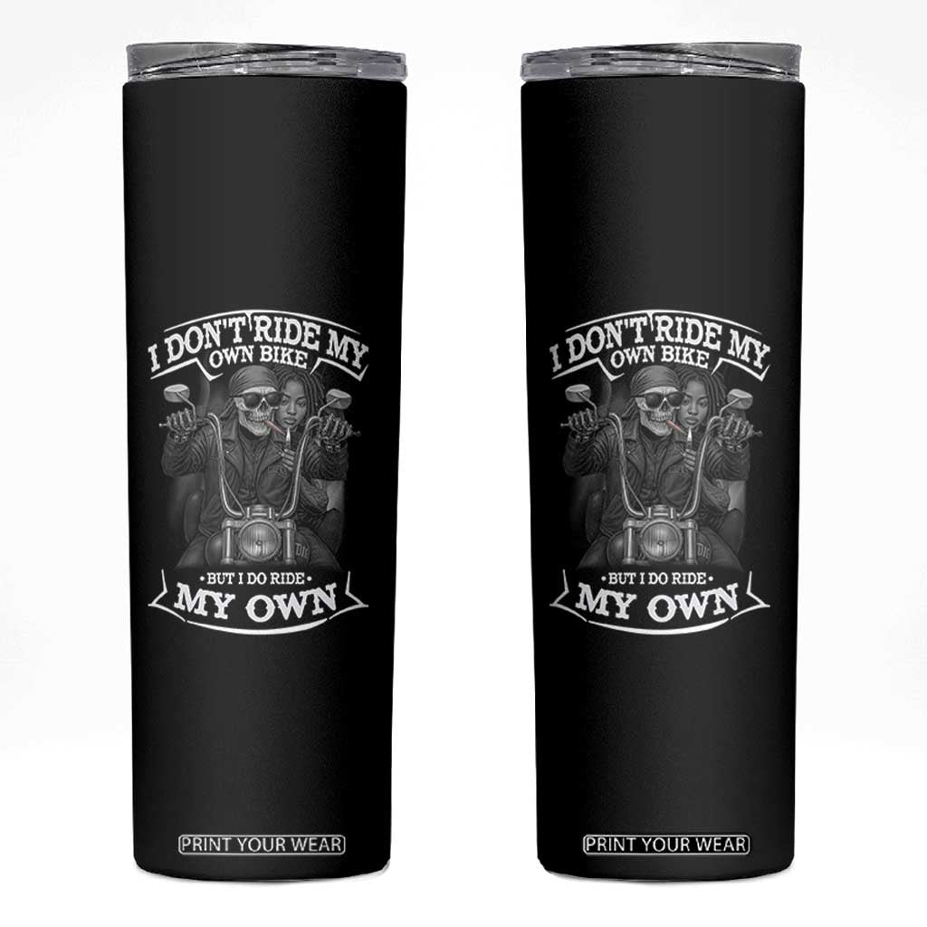 African American Motorcycle Skinny Tumbler Skeleton Biker TS14 Black Print Your Wear