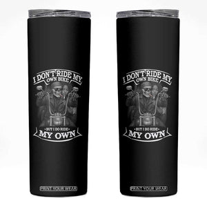 African American Motorcycle Skinny Tumbler Skeleton Biker TS14 Black Print Your Wear