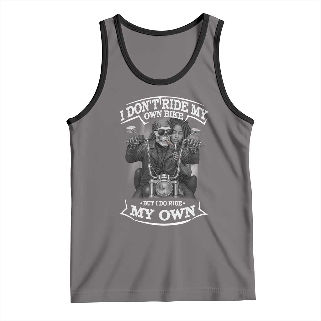 African American Motorcycle Tank Top Skeleton Biker TS14 Deep Heather Black Print Your Wear