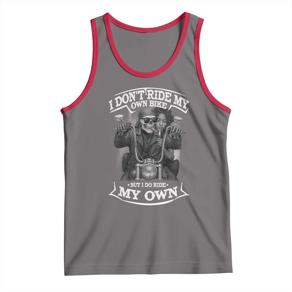 African American Motorcycle Tank Top Skeleton Biker TS14 Deep Heather Red Print Your Wear
