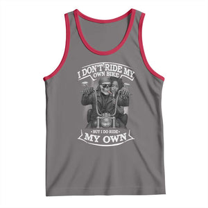 African American Motorcycle Tank Top Skeleton Biker TS14 Deep Heather Red Print Your Wear