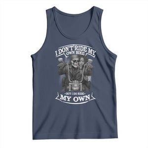 African American Motorcycle Tank Top Skeleton Biker TS14 Navy Print Your Wear