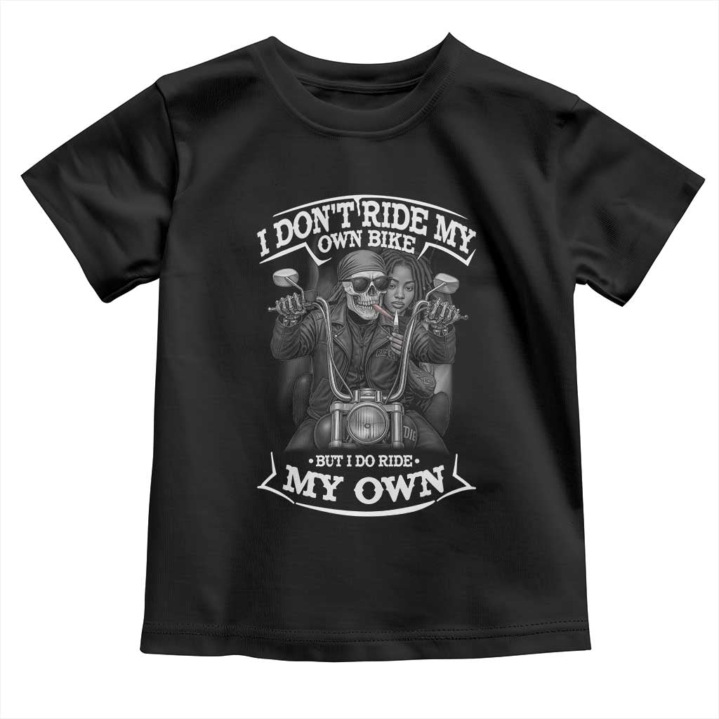 African American Motorcycle Toddler T Shirt Skeleton Biker TS14 Black Print Your Wear