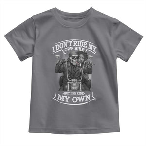 African American Motorcycle Toddler T Shirt Skeleton Biker TS14 Charcoal Print Your Wear