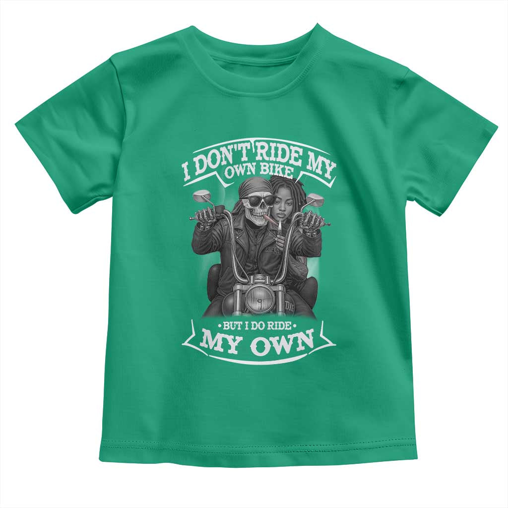 African American Motorcycle Toddler T Shirt Skeleton Biker TS14 Irish Green Print Your Wear