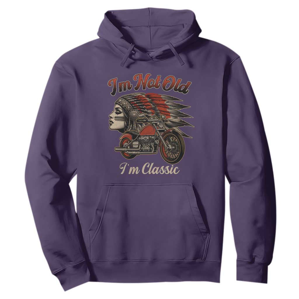 Funny Native American Biker Hoodie I Am Not Old I Am Classic TS14 Purple Print Your Wear