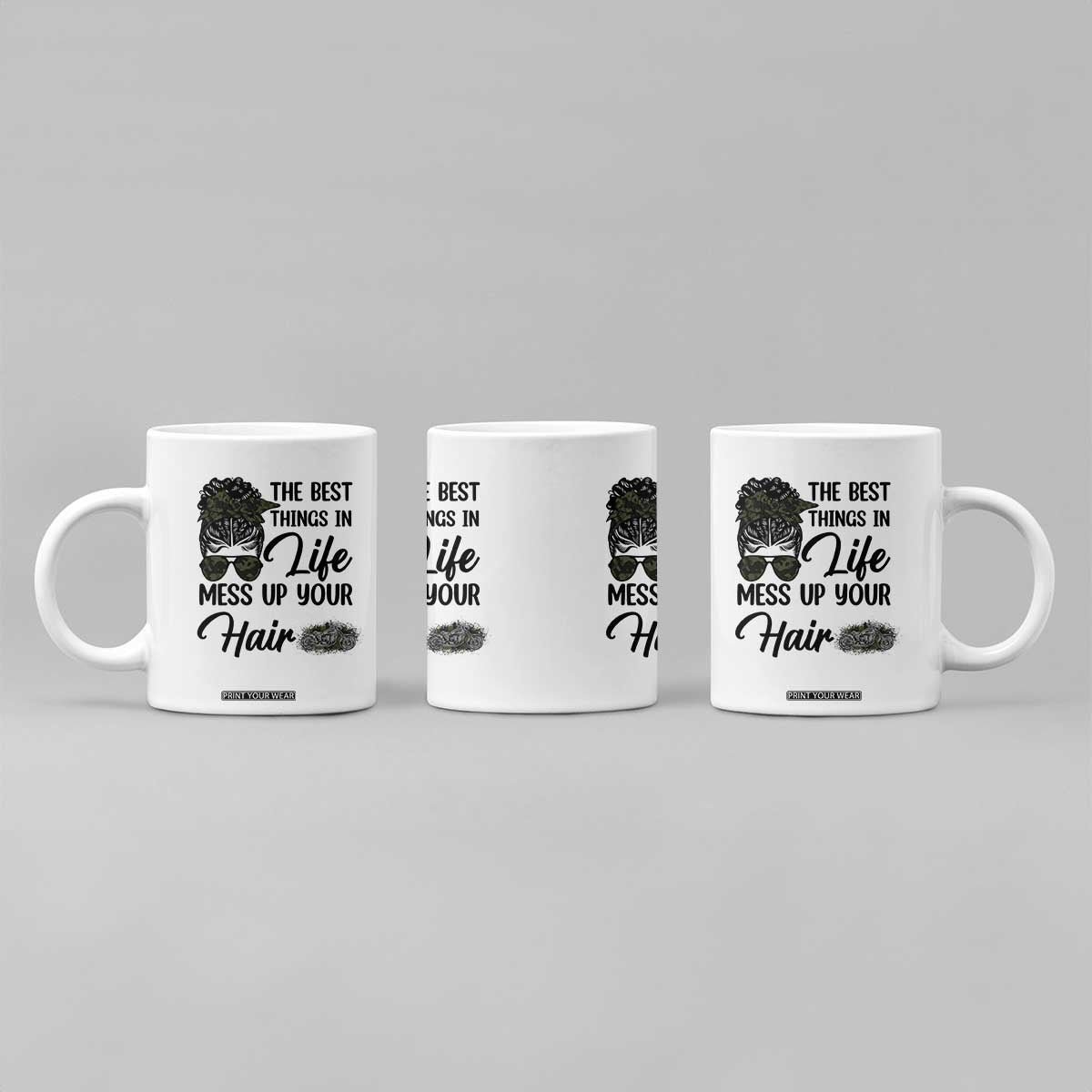 Funny Biker Woman Coffee Mug The Best Things In Life Mess Up Your Hair TS14 Print Your Wear