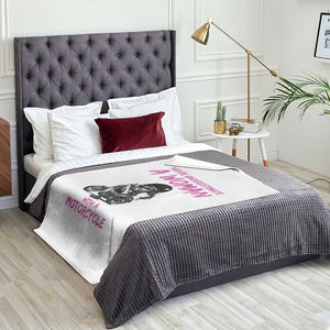 Funny Biker Woman Throw Blanket Never Underestimate A Women On A Motorcycle TS14 Print Your Wear
