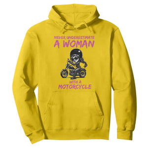 Funny Biker Woman Hoodie Never Underestimate A Women On A Motorcycle TS14 Daisy Print Your Wear
