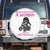Funny Biker Woman Spare Tire Cover Never Underestimate A Women On A Motorcycle TS14 No hole White Print Your Wear
