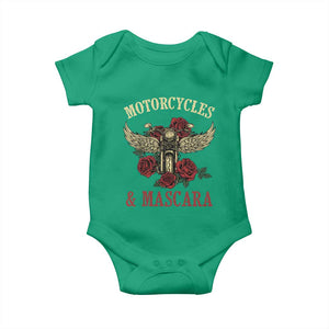 Motorcycle Women Biker Baby Onesie Motorcycles And Mascara Roses TS14 Irish Green Print Your Wear