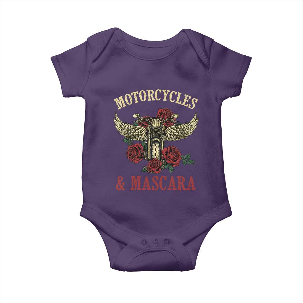 Motorcycle Women Biker Baby Onesie Motorcycles And Mascara Roses TS14 Purple Print Your Wear
