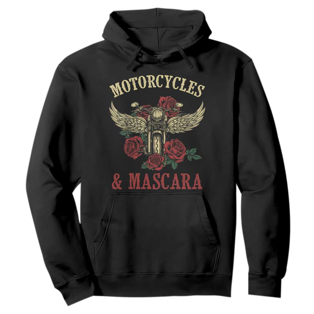Motorcycle Women Biker Hoodie Motorcycles And Mascara Roses TS14 Black Print Your Wear