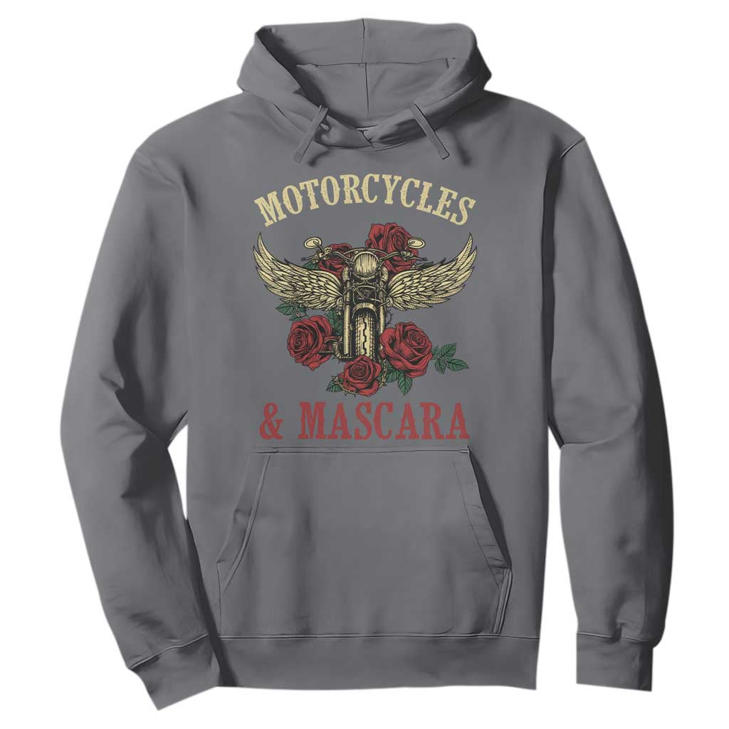 Motorcycle Women Biker Hoodie Motorcycles And Mascara Roses TS14 Charcoal Print Your Wear