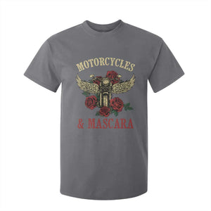 Motorcycle Women Biker T Shirt For Kid Motorcycles And Mascara Roses TS14 Charcoal Print Your Wear