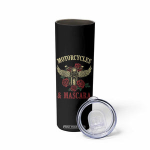 Motorcycle Women Biker Skinny Tumbler Motorcycles And Mascara Roses TS14 Print Your Wear