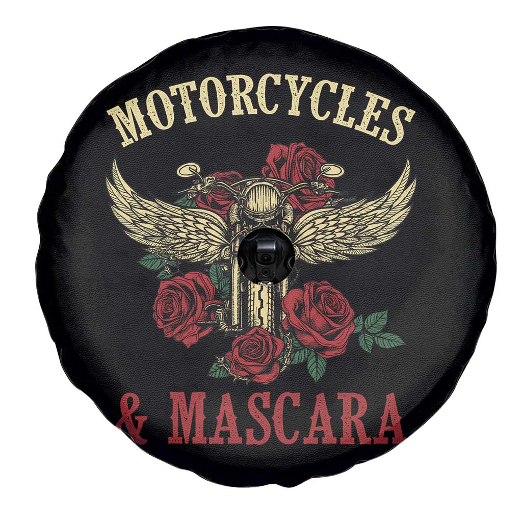Motorcycle Women Biker Spare Tire Cover Motorcycles And Mascara Roses TS14 Print Your Wear