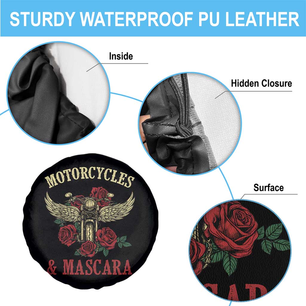 Motorcycle Women Biker Spare Tire Cover Motorcycles And Mascara Roses TS14 Print Your Wear