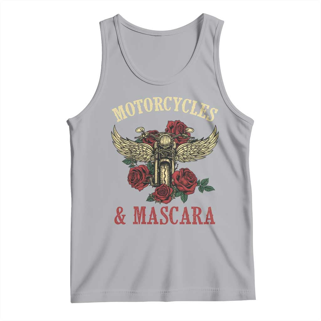 Motorcycle Women Biker Tank Top Motorcycles And Mascara Roses TS14 Athletic Heather Print Your Wear