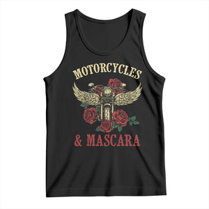 Motorcycle Women Biker Tank Top Motorcycles And Mascara Roses TS14 Black Print Your Wear