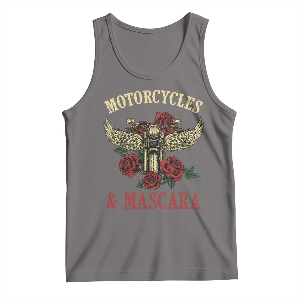 Motorcycle Women Biker Tank Top Motorcycles And Mascara Roses TS14 Deep Heather Print Your Wear