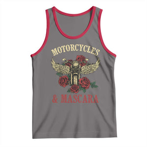 Motorcycle Women Biker Tank Top Motorcycles And Mascara Roses TS14 Deep Heather Red Print Your Wear