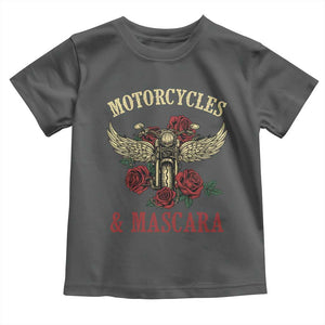 Motorcycle Women Biker Toddler T Shirt Motorcycles And Mascara Roses TS14 Dark Heather Print Your Wear