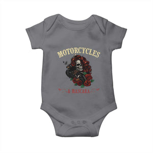 Skeleton Motorcycle Biker Baby Onesie Motorcycles And Mascara Roses TS14 Charcoal Print Your Wear