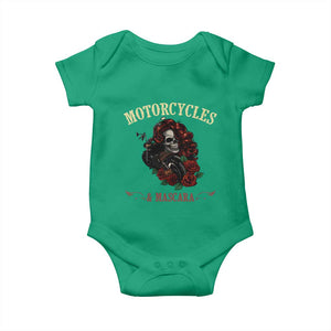 Skeleton Motorcycle Biker Baby Onesie Motorcycles And Mascara Roses TS14 Irish Green Print Your Wear